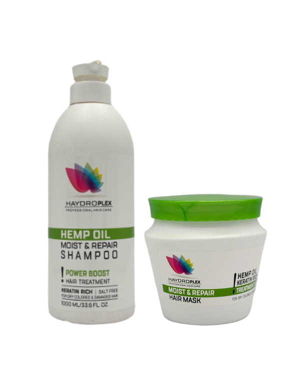 סט שיקום לשיער Haydroplex הידרופלקס| שמפו ליטר + מסכה 500 מ"ל | ללא מלחים