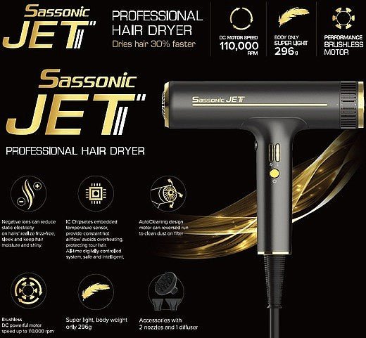 מייבש שיער סילון Sassonic JET ESE8000 - ססוניק ג'ט - NADI Store Hair Products | נדי ציוד למספרות ומוצרי שיער